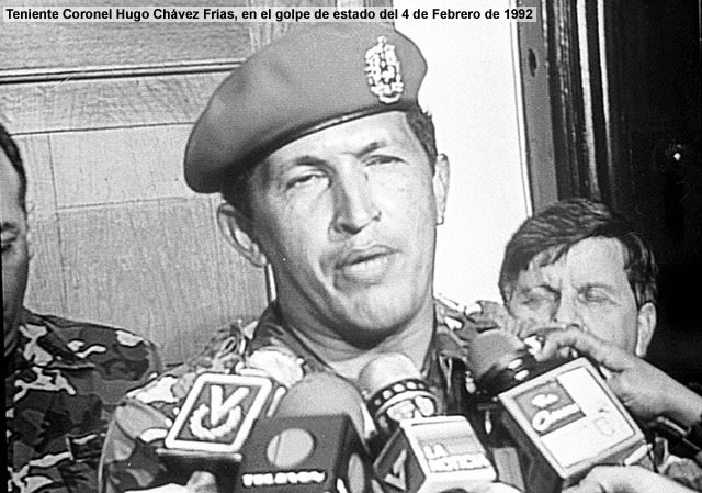 Teniente Coronel Hugo Chávez Frías, en el golpe de estado del 4 de Febrero de 1992